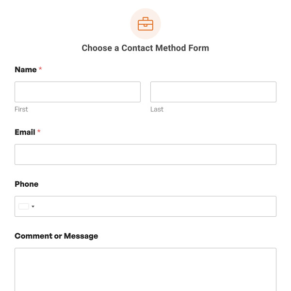 Choose a Contact Method Form Template