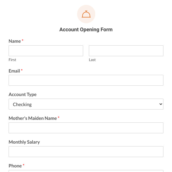 Account Opening Form Template