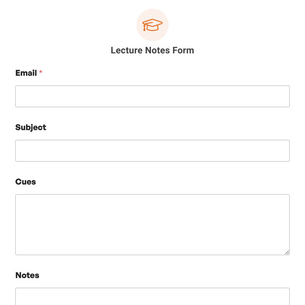 Lecture Notes Form Template