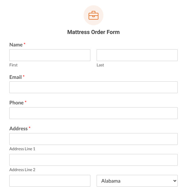 Mattress Order Form Template