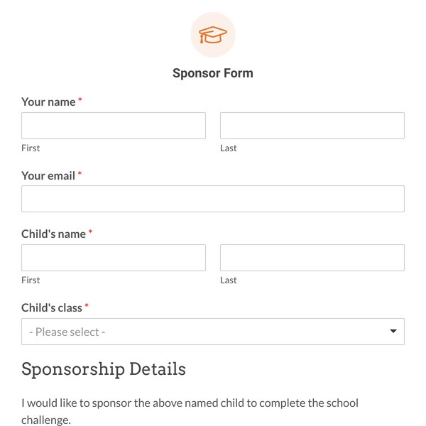 Sponsor Form Template