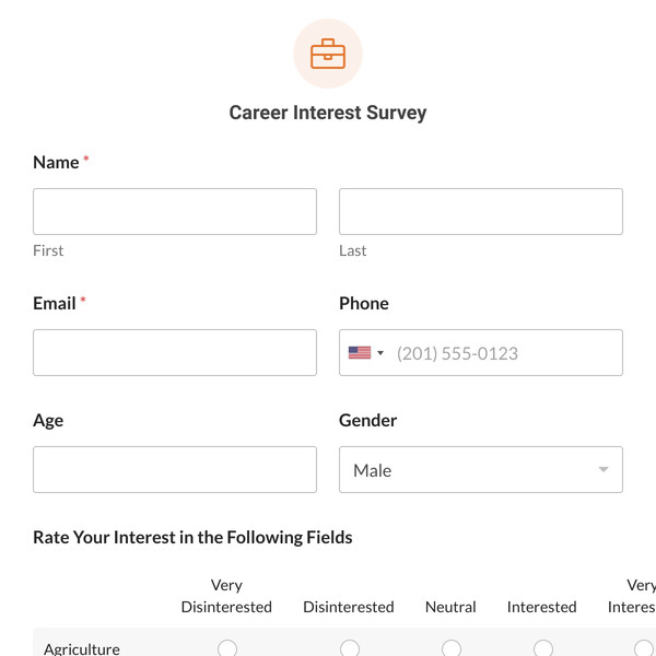 Career Interest Survey Template