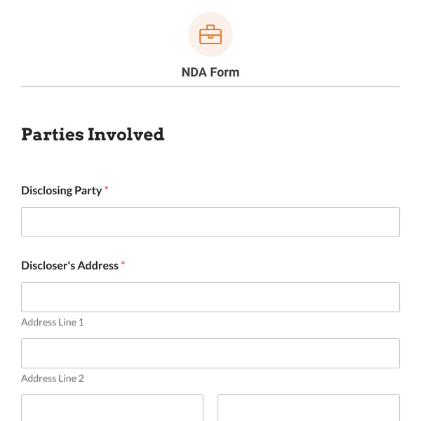 NDA Form Template