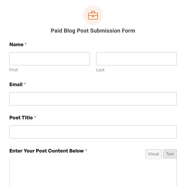 Paid Blog Post Submission Form Template