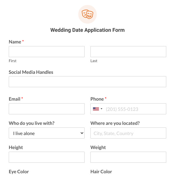 Wedding Date Application Form Template