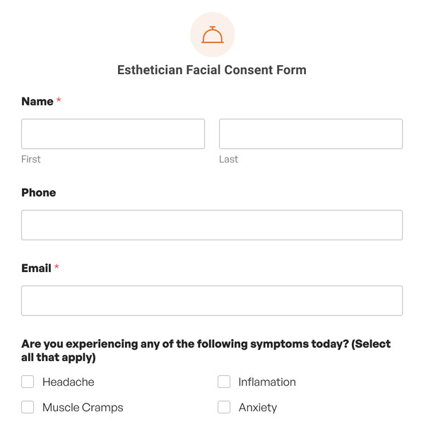 Esthetician Facial Consent Form Template