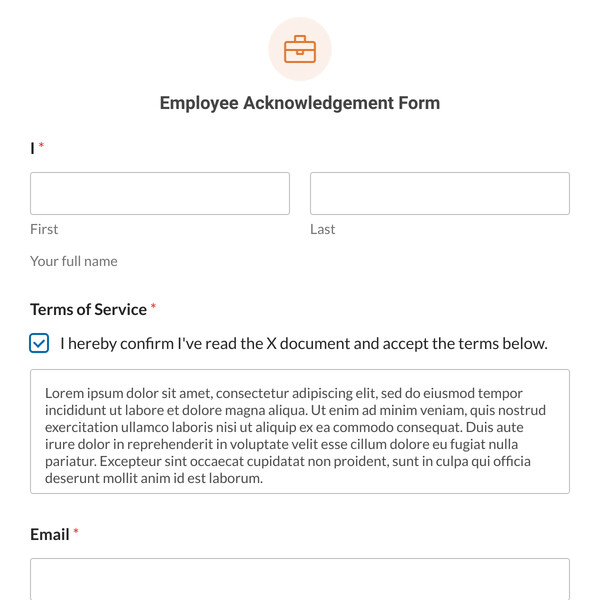 Employee Acknowledgement Form Template