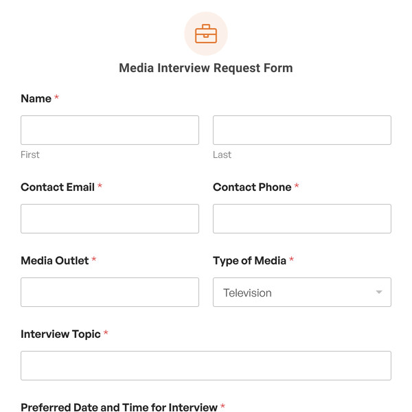 Media Interview Request Form Template