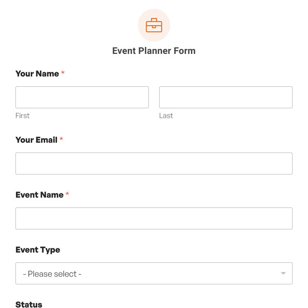 Event Planner Form Template