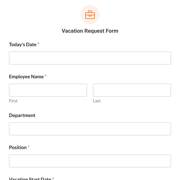 Vacation Request Form Template