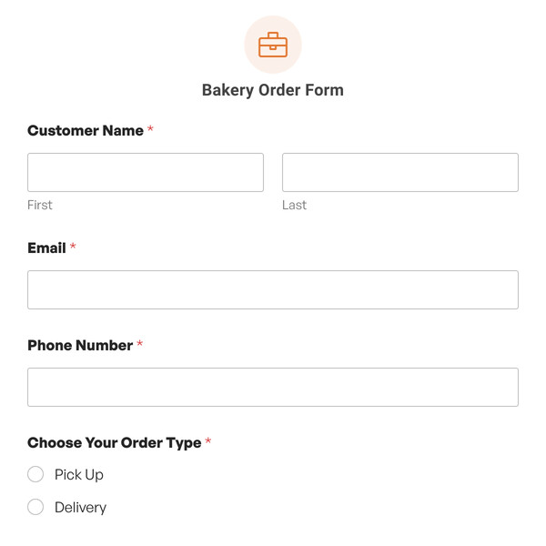Bakery Order Form Template