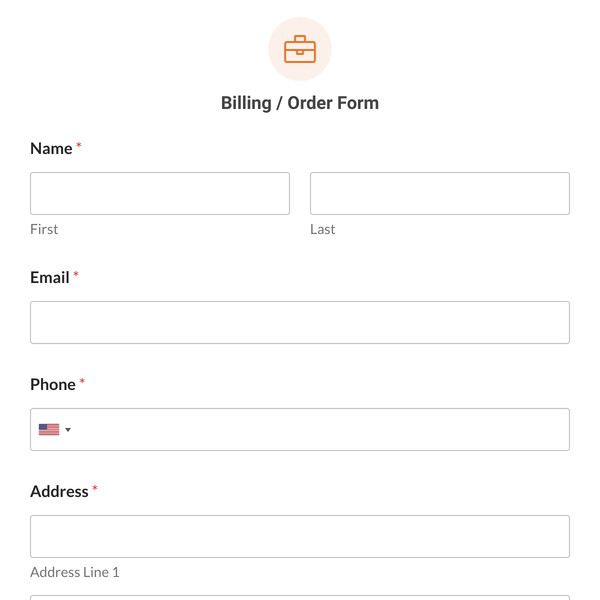 Billing / Order Form Template