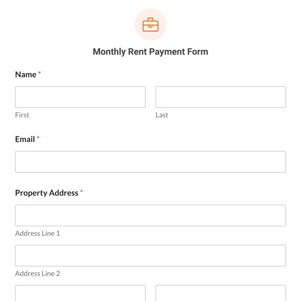 Monthly Rent Payment Form Template