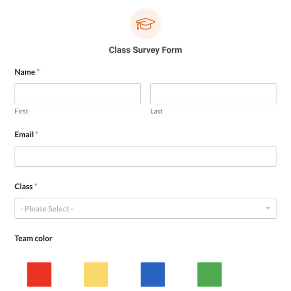 Class Survey Form Template