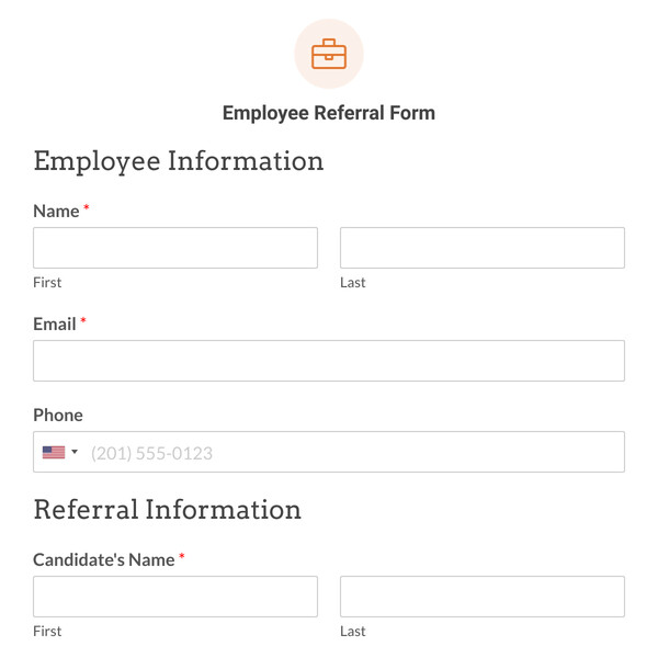 Employee Referral Form Template