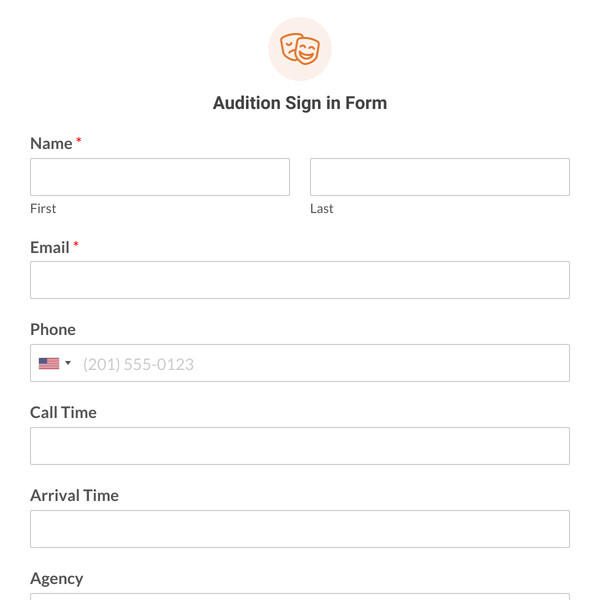 Audition Sign in Form Template