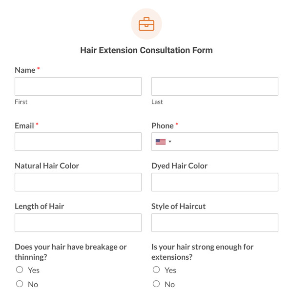 Hair Extension Consultation Form Template