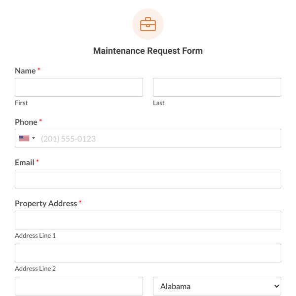 Maintenance Request Form Template