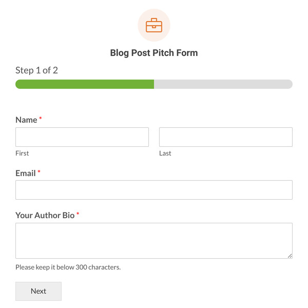 Blog Post Pitch Form Template