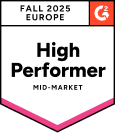 G2 2025 High Performer Europe badge