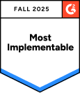 G2 2025 Most Implementable badge