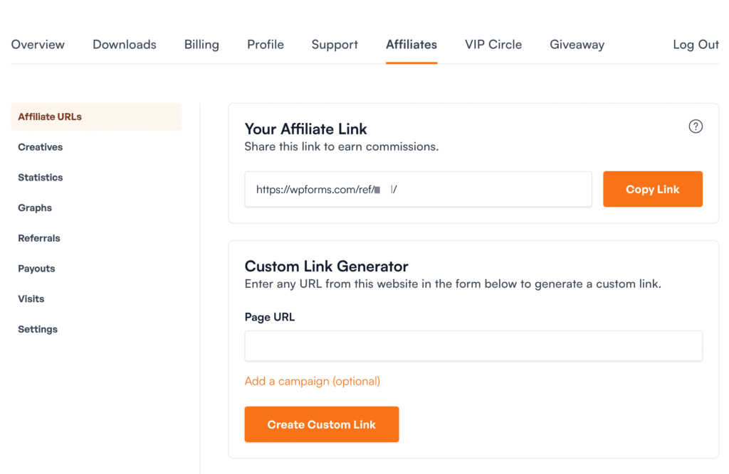 Get an Affiliate Link 