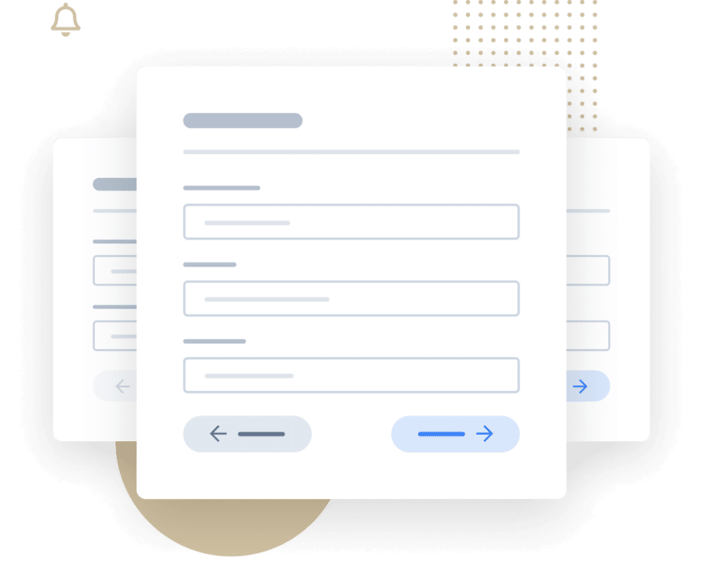 ナビゲーションボタン付き複数ページフォームの図解
